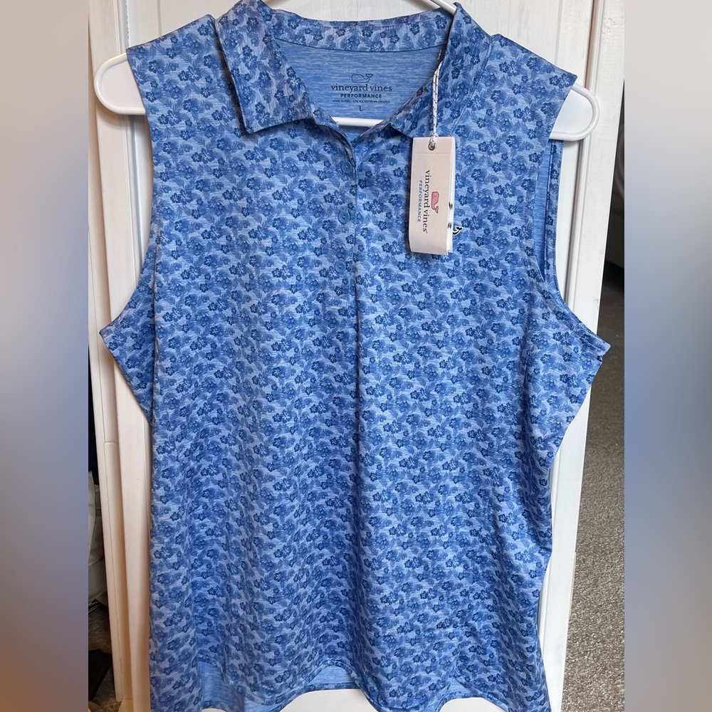 Vineyard Vines Blue Floral Tank Top